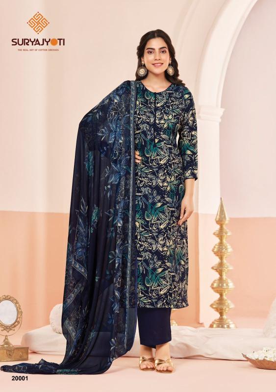 Suryajyoti princess vol-20 kalamkari dress material wholesale in tirupati